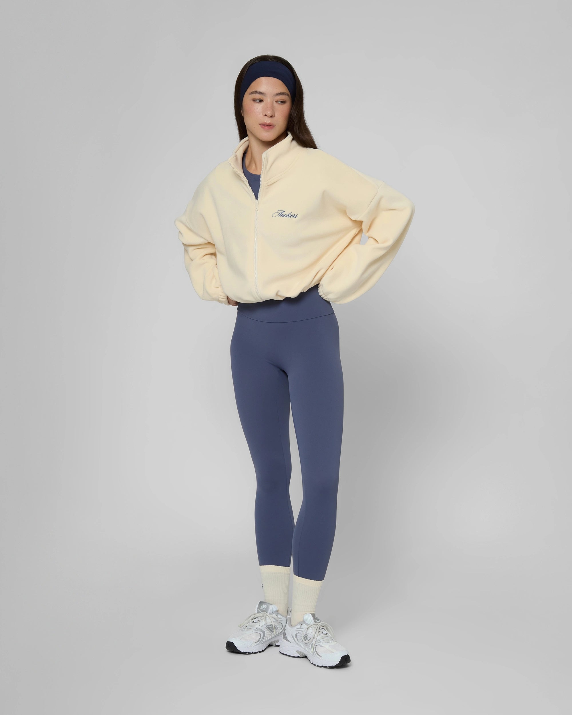 Кофта на блискавці DoubleFleece молочного кольору