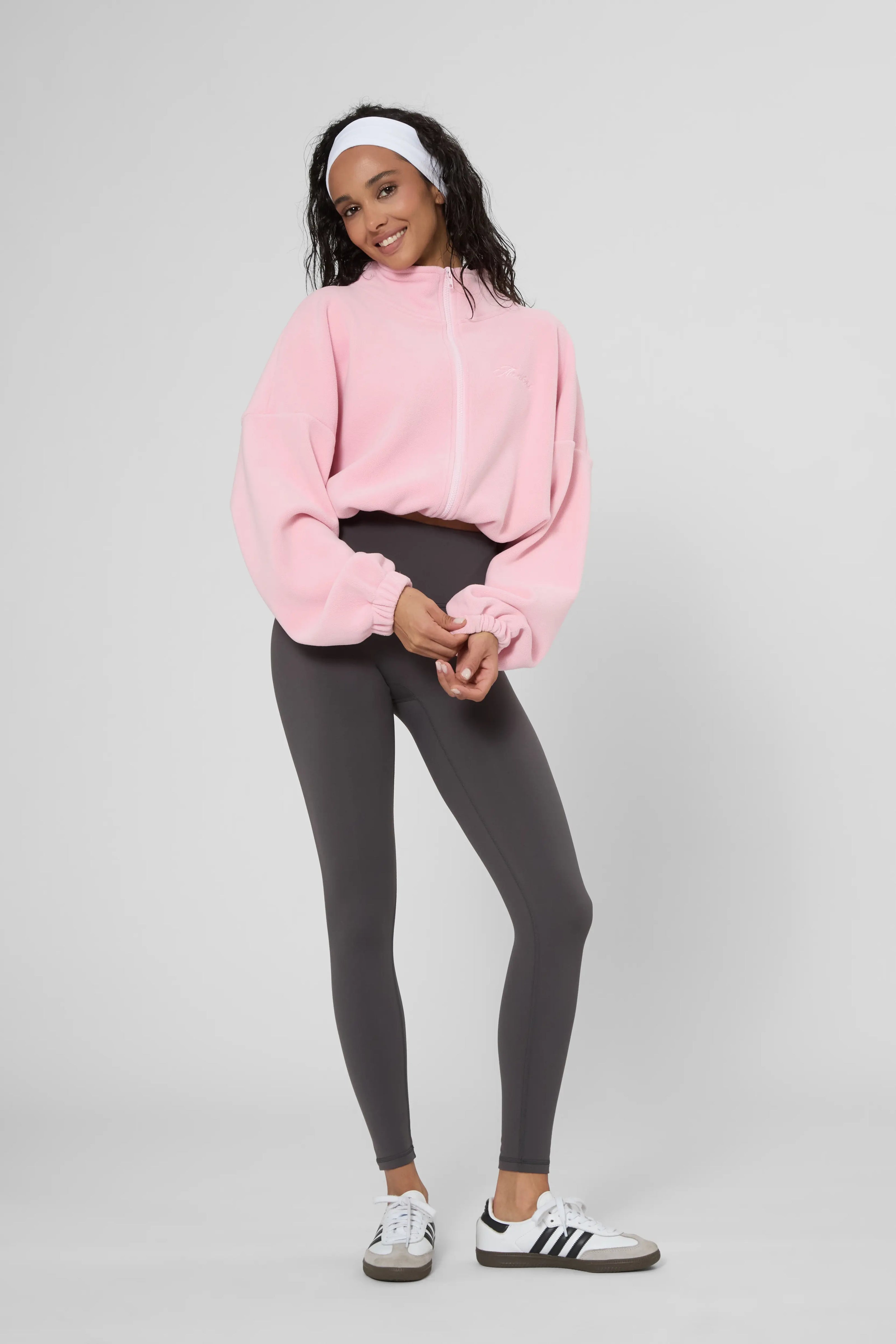 Утеплені базові легінси з начосом кольору темний графіт