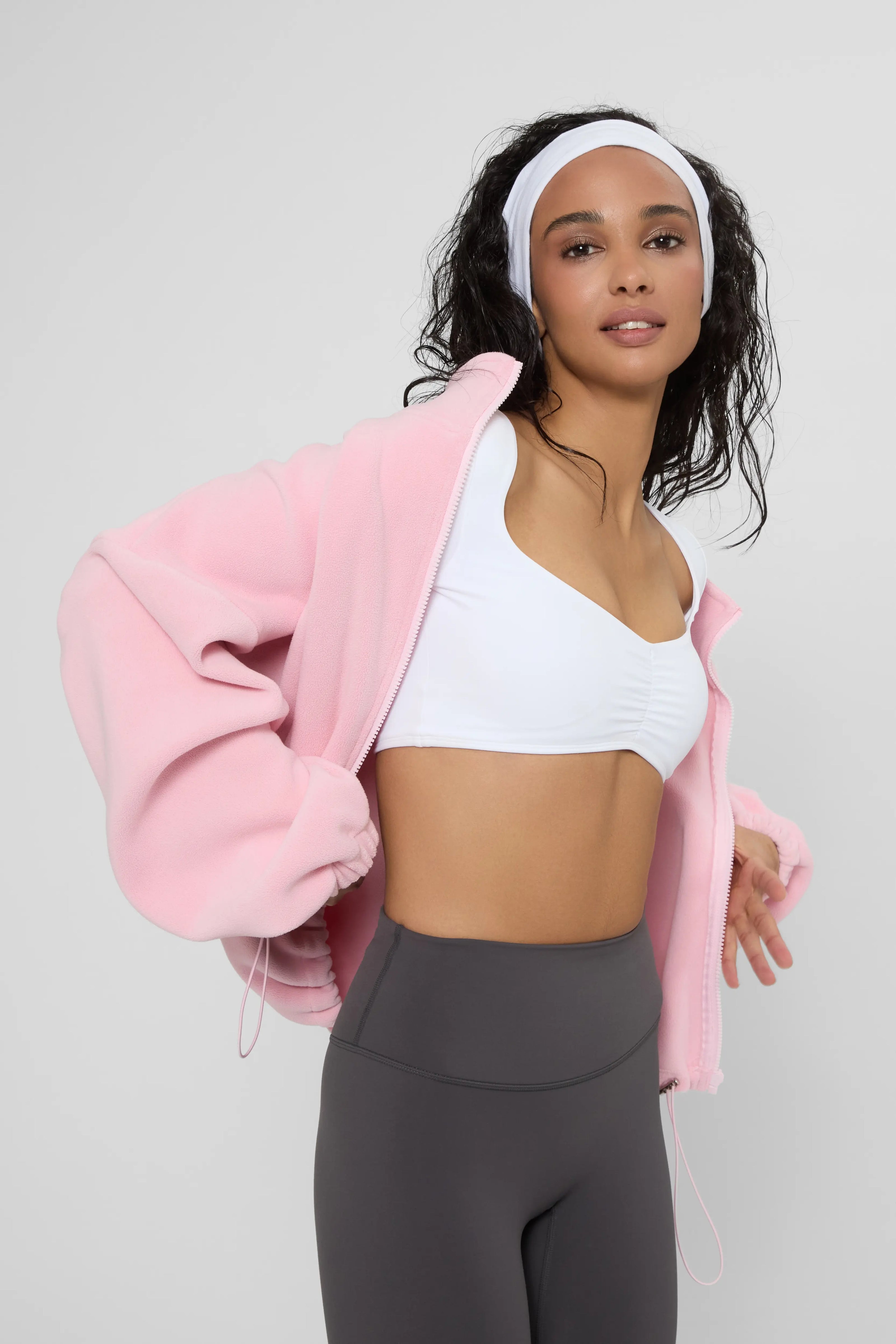 Утеплені базові легінси з начосом кольору темний графіт