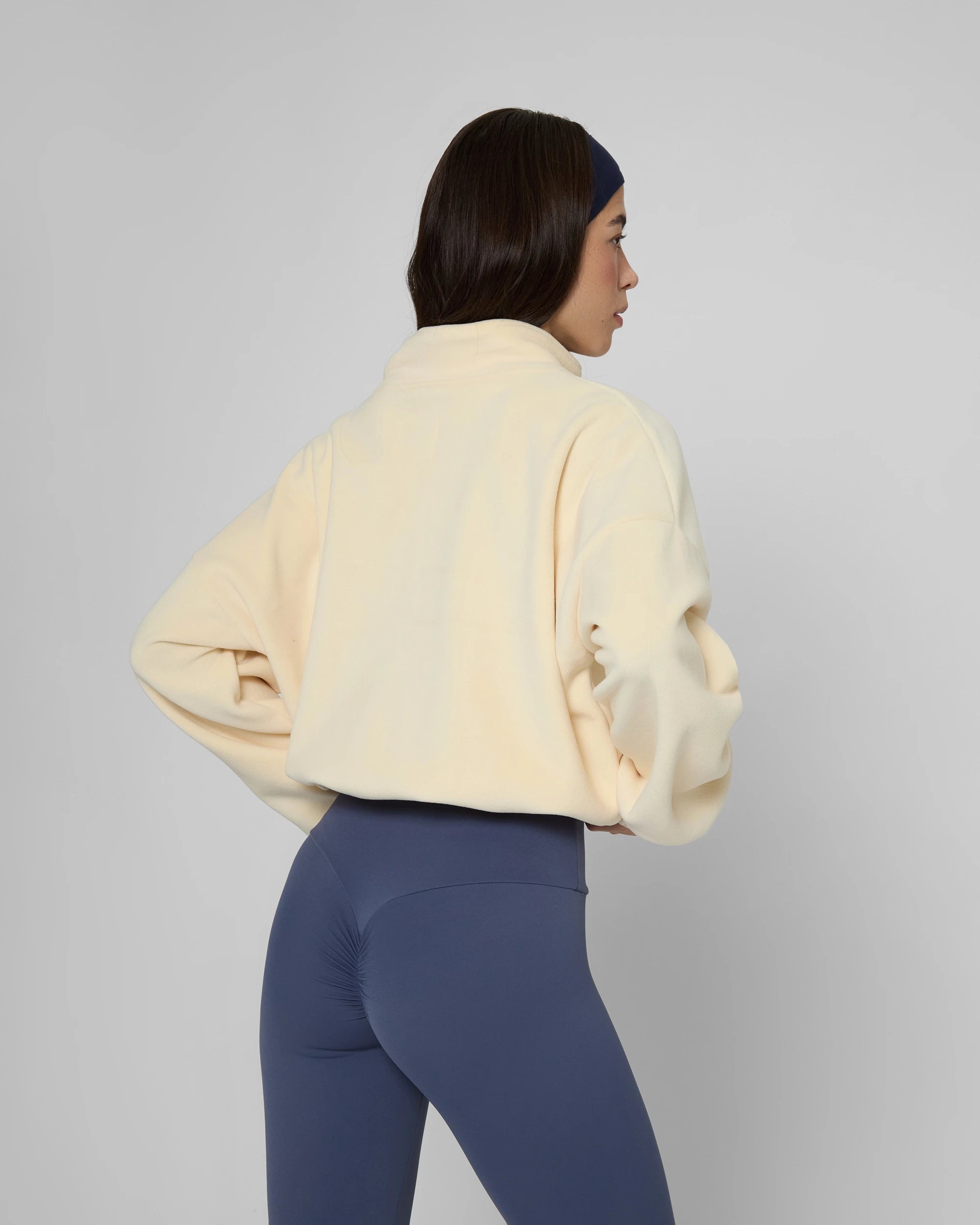 Кофта на блискавці DoubleFleece молочного кольору