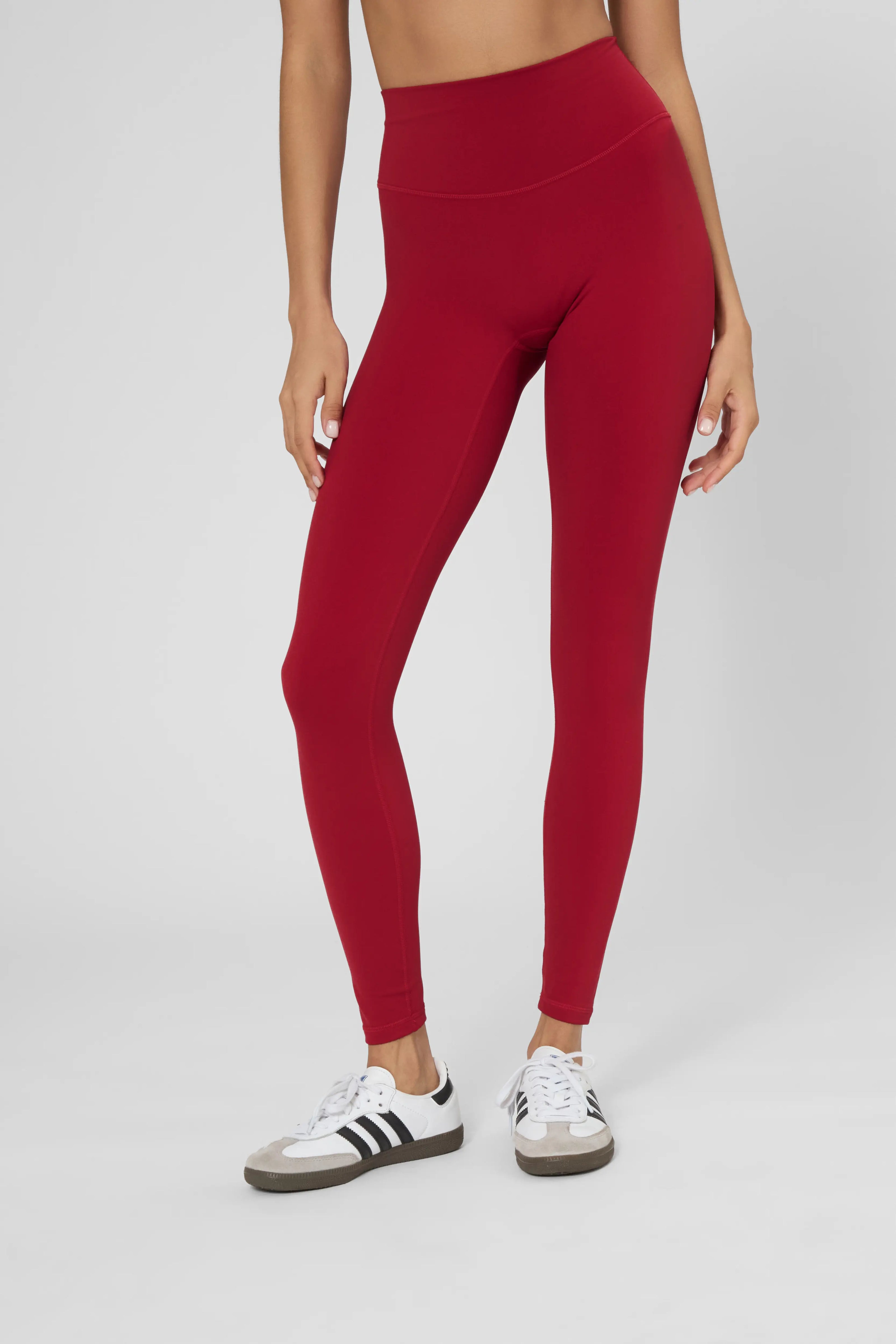 Утеплені базові легінси з начосом кольору бургунді