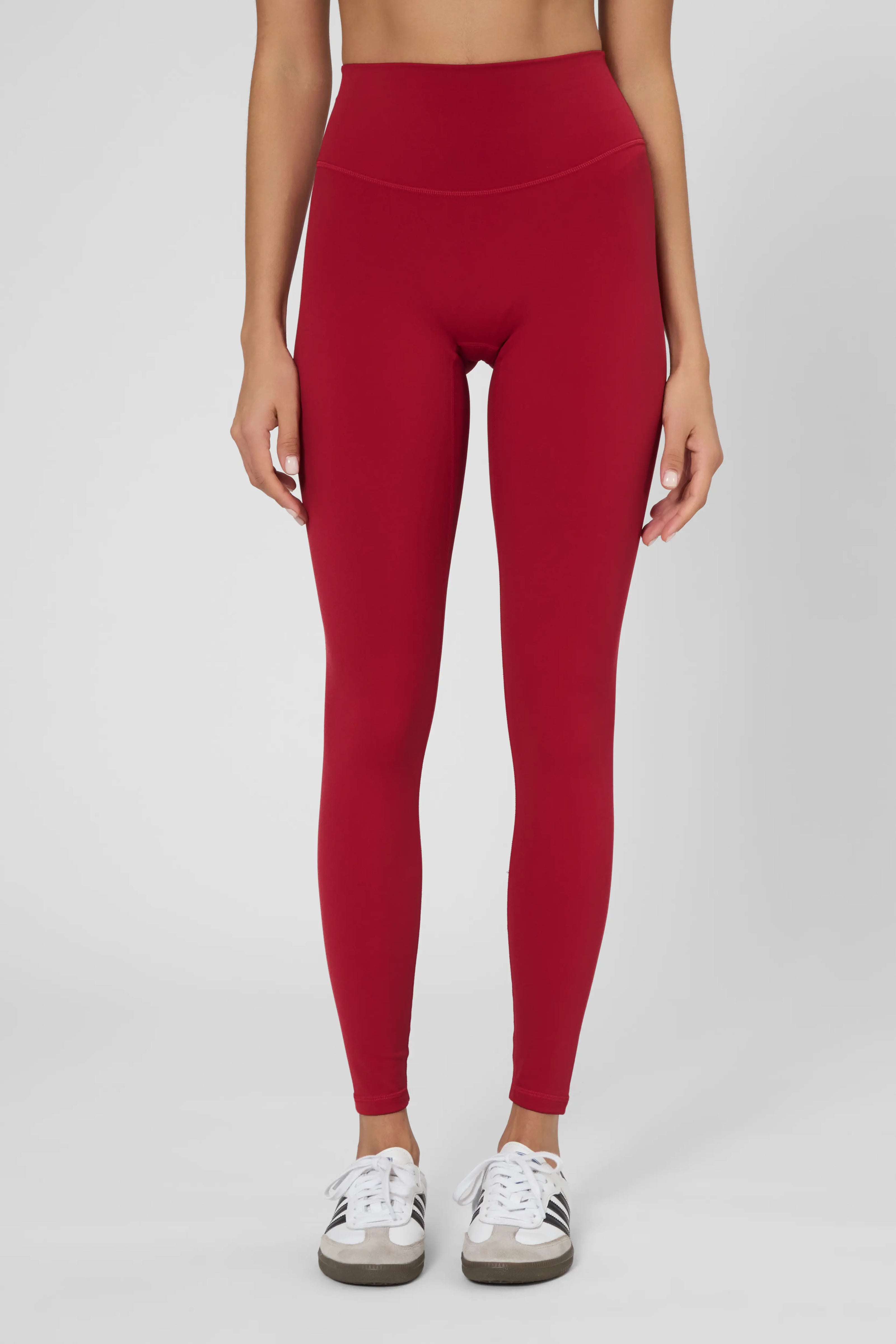 Утеплені базові легінси з начосом кольору бургунді