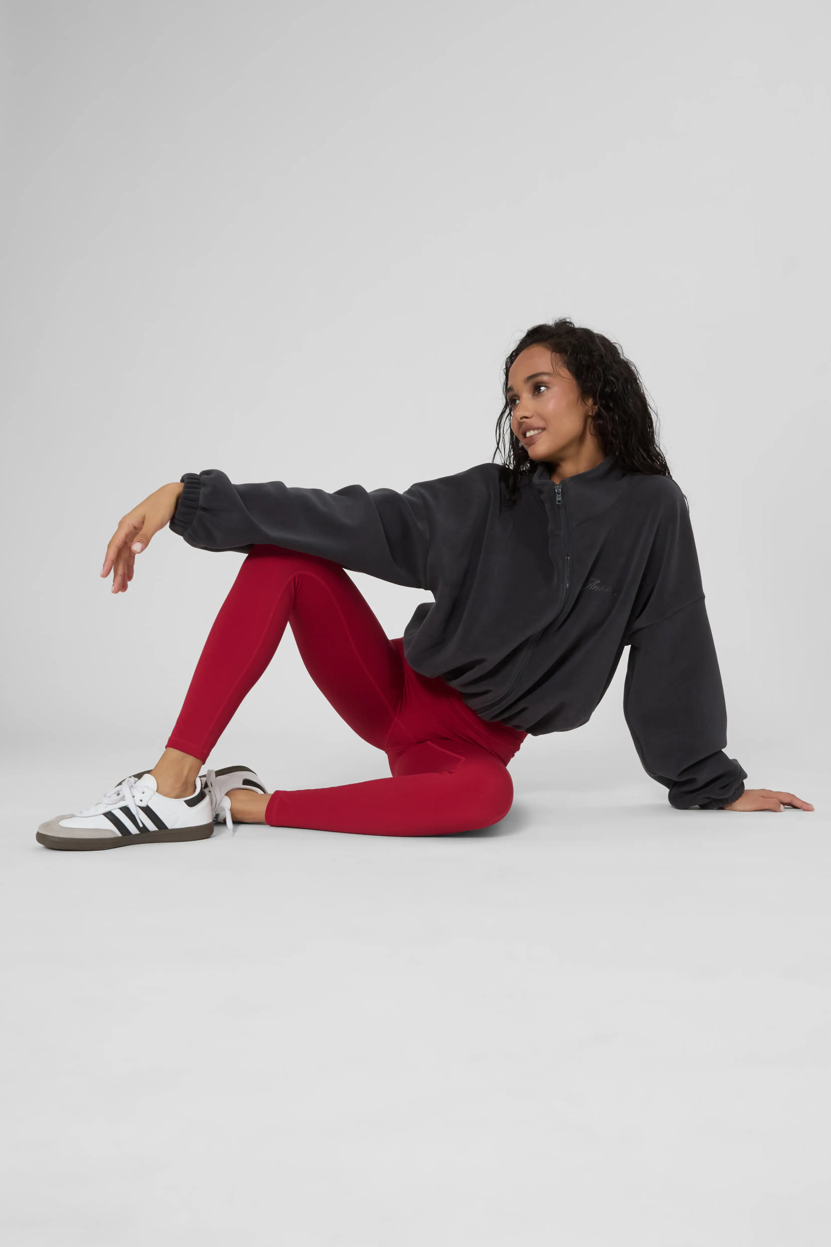 Утеплені базові легінси з начосом кольору бургунді