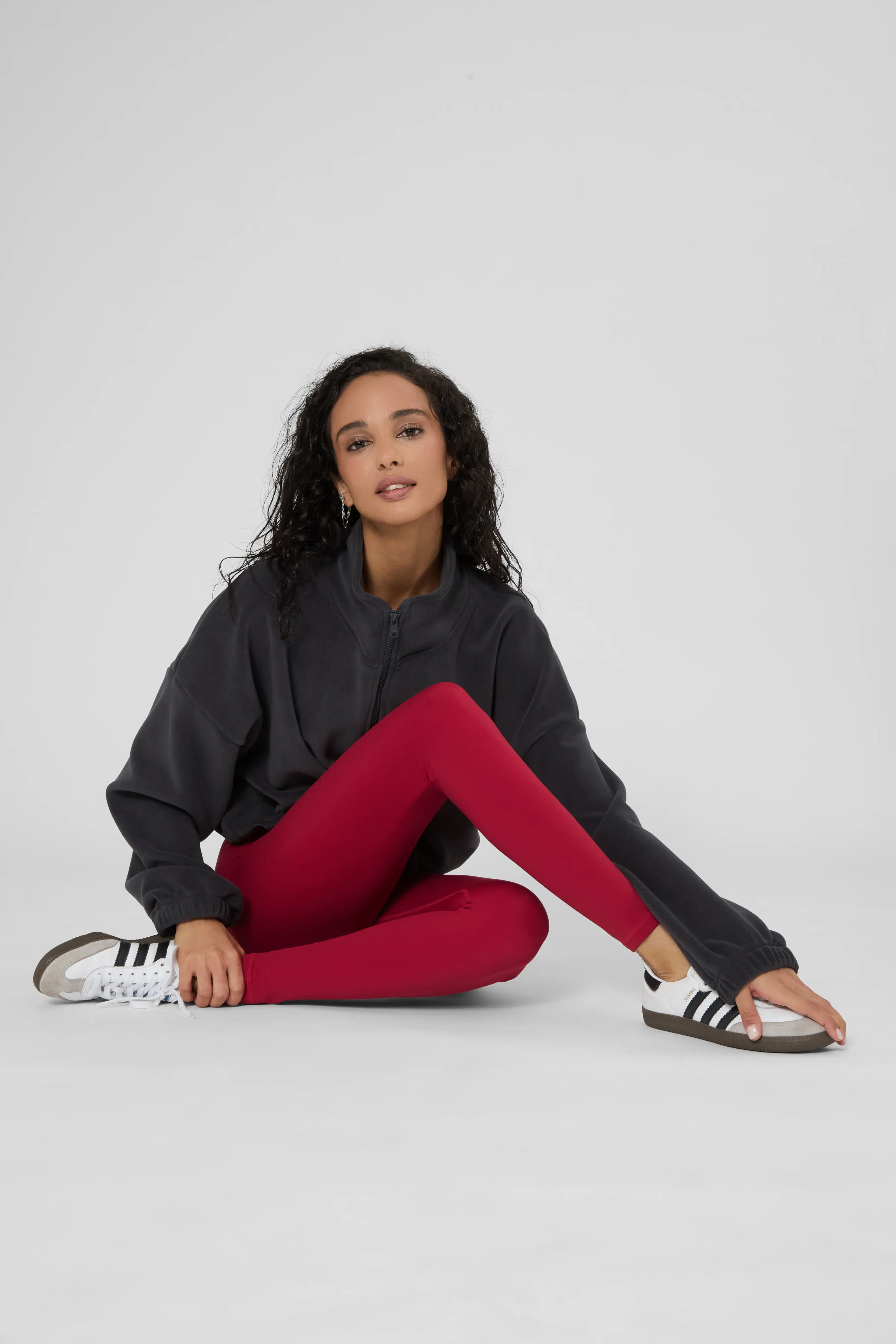 Утеплені базові легінси з начосом кольору бургунді