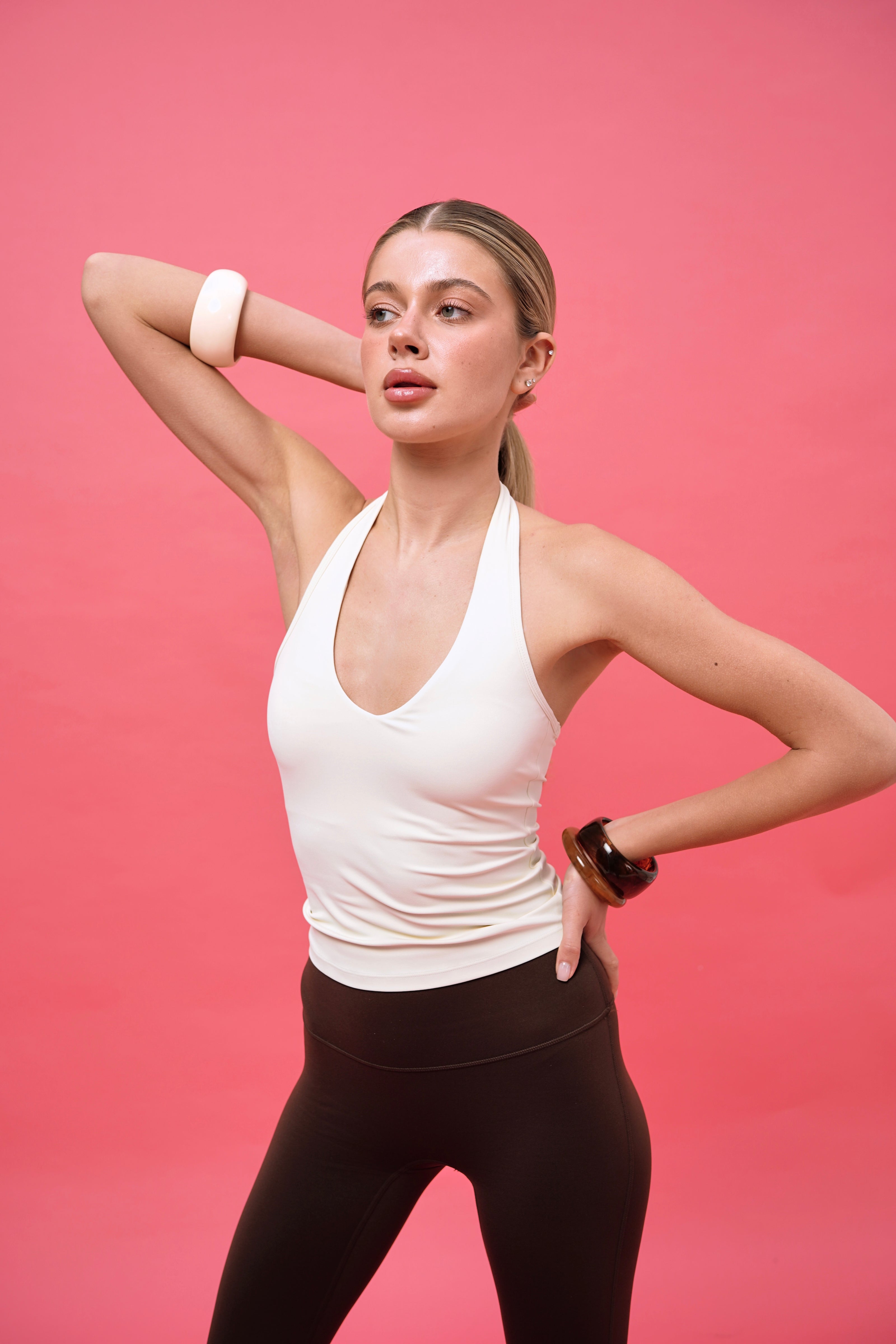 Топ-халтер подовжений молочний