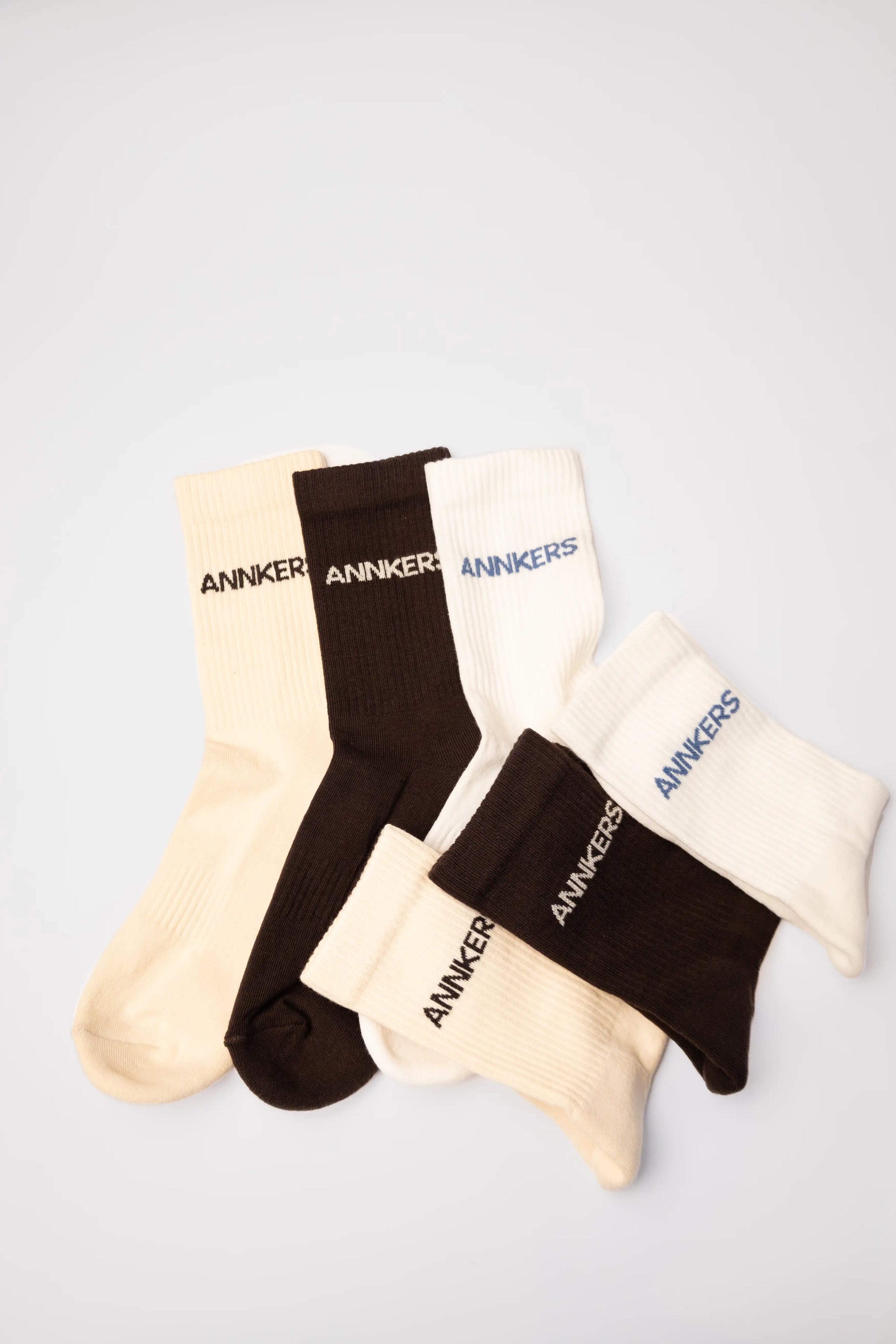 Шкарпетки Annkers — білі/коричневі/молочні (3 пари)