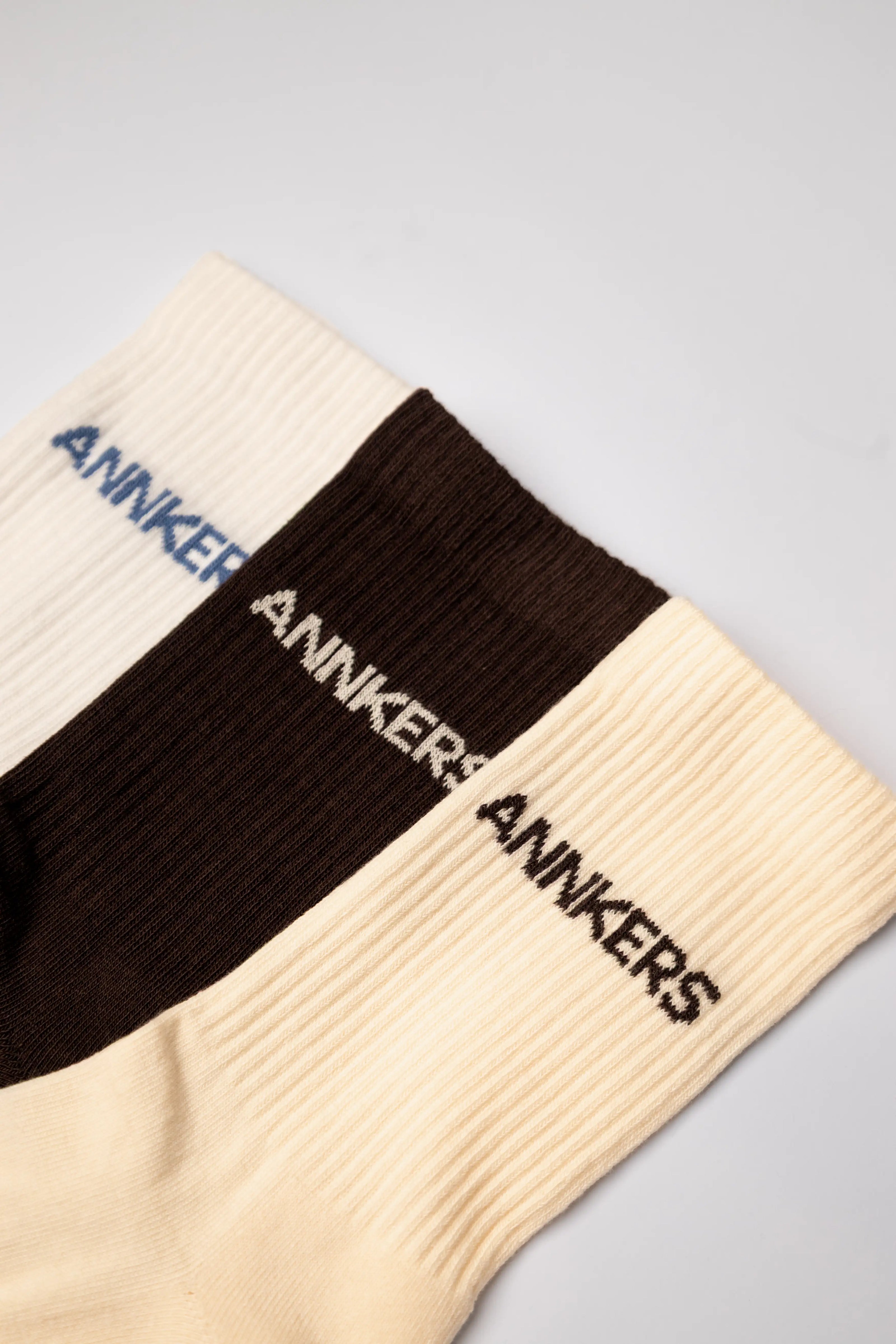 Шкарпетки Annkers — білі/коричневі/молочні (3 пари)