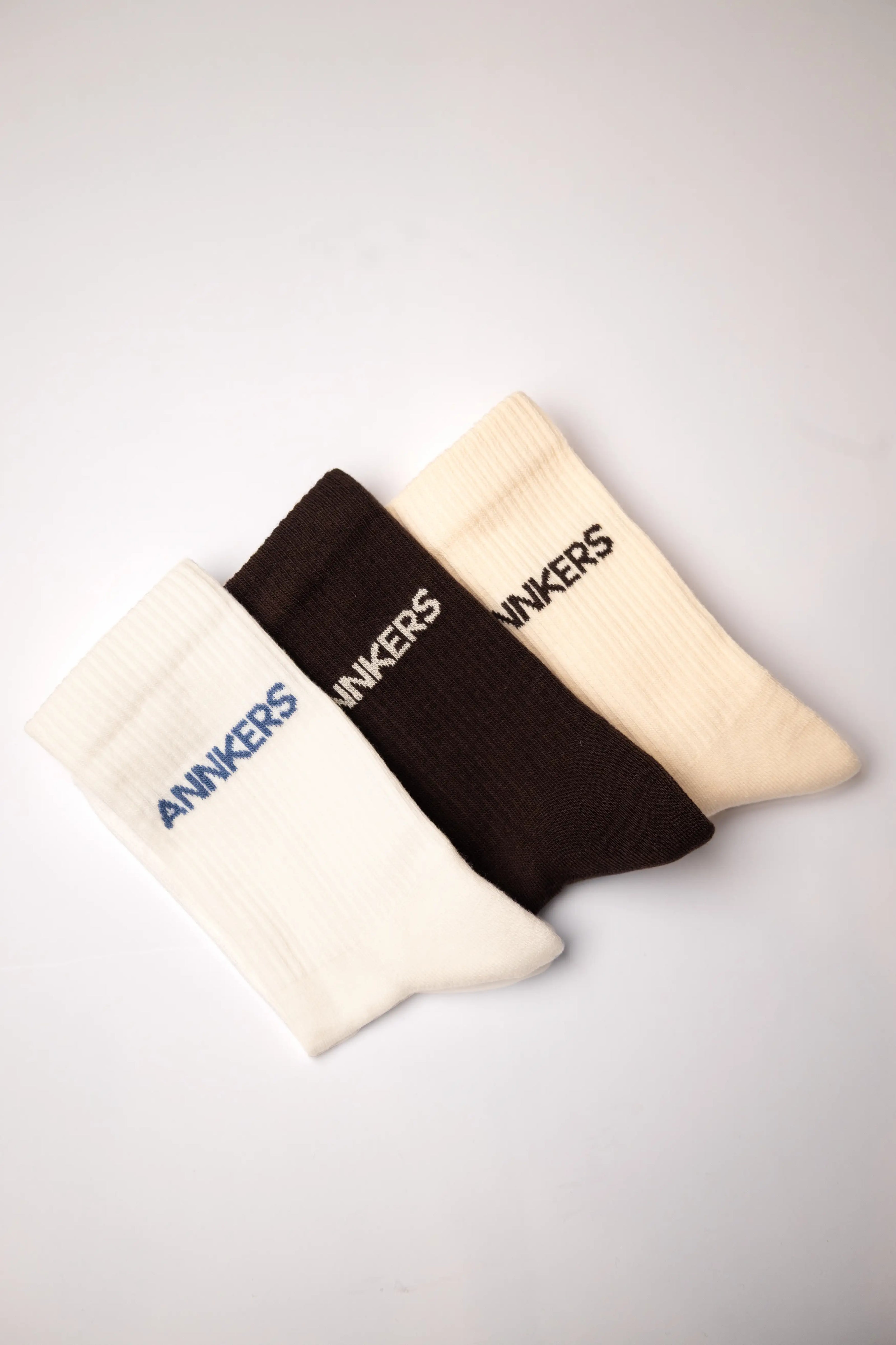 Шкарпетки Annkers — білі/коричневі/молочні (3 пари)