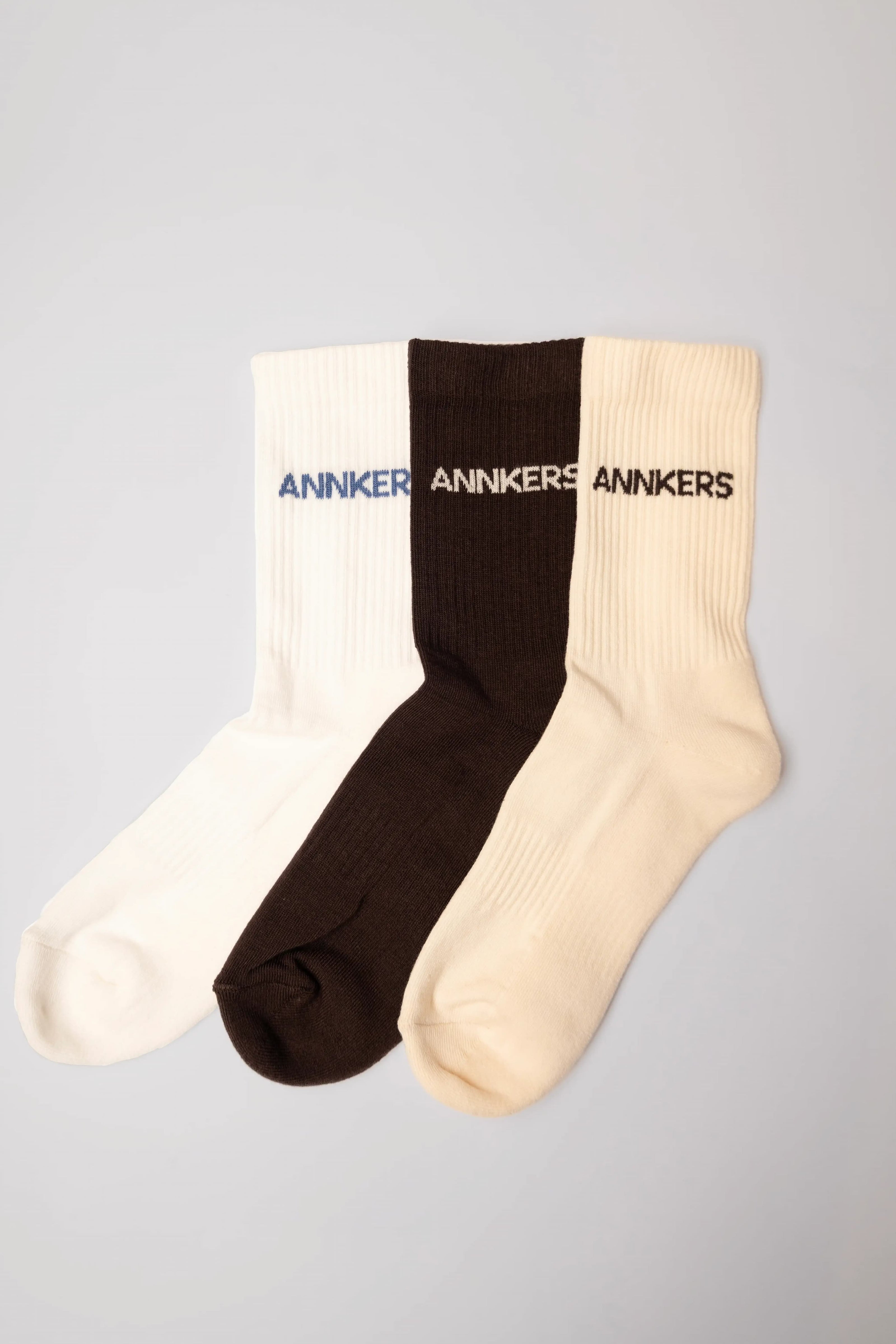 Шкарпетки Annkers — білі/коричневі/молочні (3 пари)